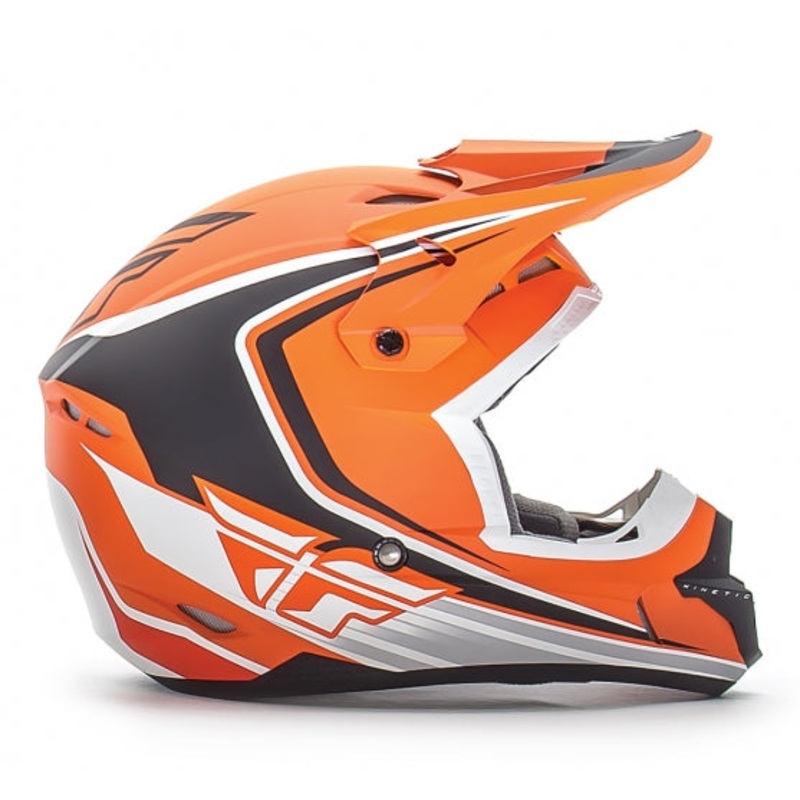 Fly Racing 2016 Kinetic Fullspeed Helmet-Matte Orange/Black/White Youth Small