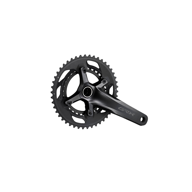 Shimano GRX FC-RX600-11 Crankset – 175mm 11-Speed 46/30t 110/80 BCD Hollowtech II Spindle Interface BLK