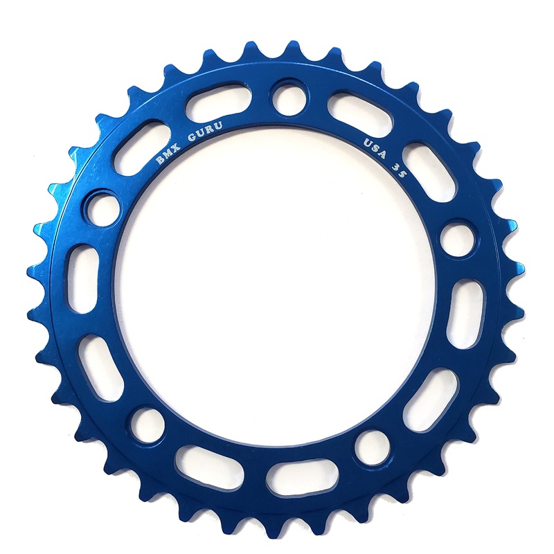 BMXGuru 35t BMX Chainring – Blue – 110mm 5-bolt – USA Made