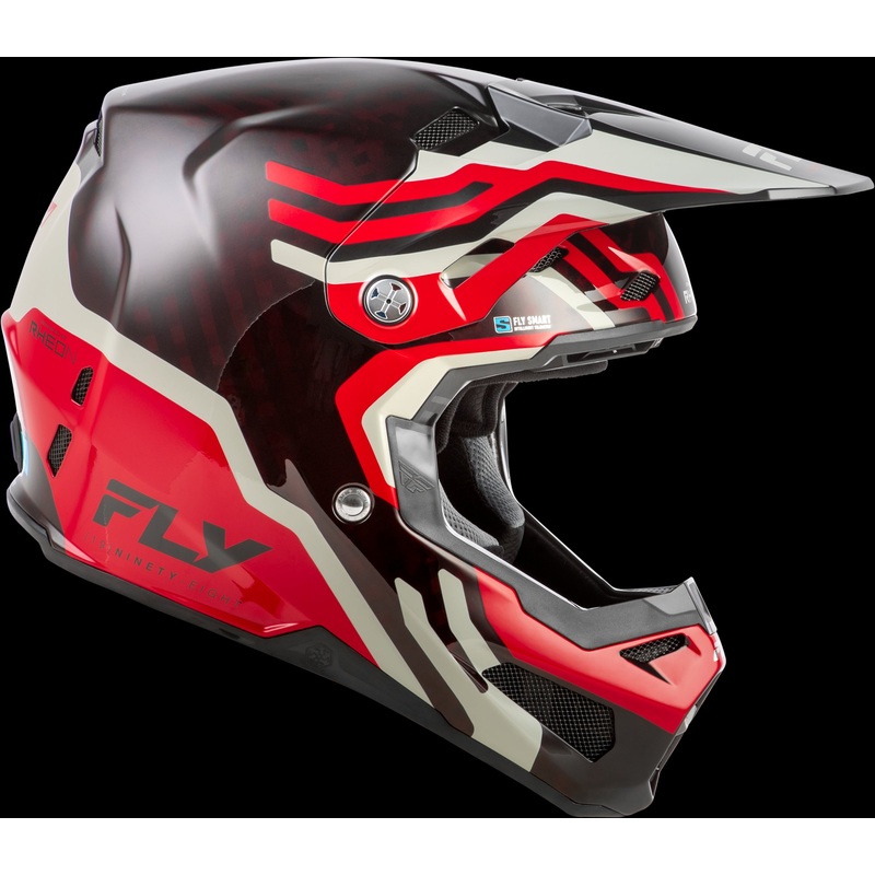 FLY RACING Formula S Carbon Byte Helmet Red Carbon/Red/Grey Md