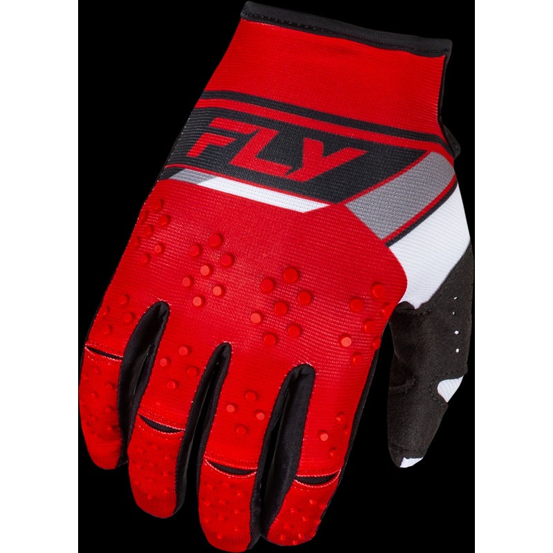 FLY RACING Kinetic Prix Gloves Red/Grey/White Md
