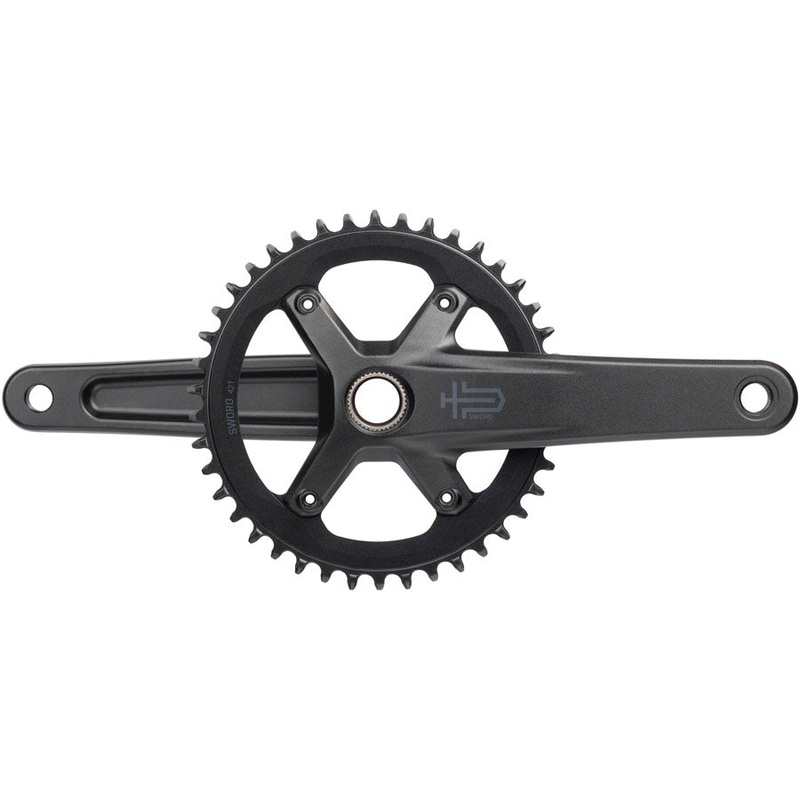microSHIFT Sword 1x Crankset – 165mm, 10-Speed, 42t, 110 Asym BCD,  24mm Spindle, Black