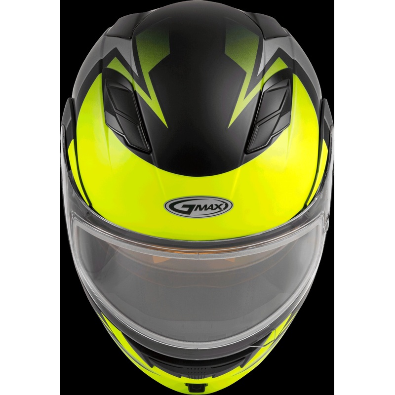 GMAX Md-01s Modular Snow Helmet Descendant Matte Blk/Hi-Vis Lg