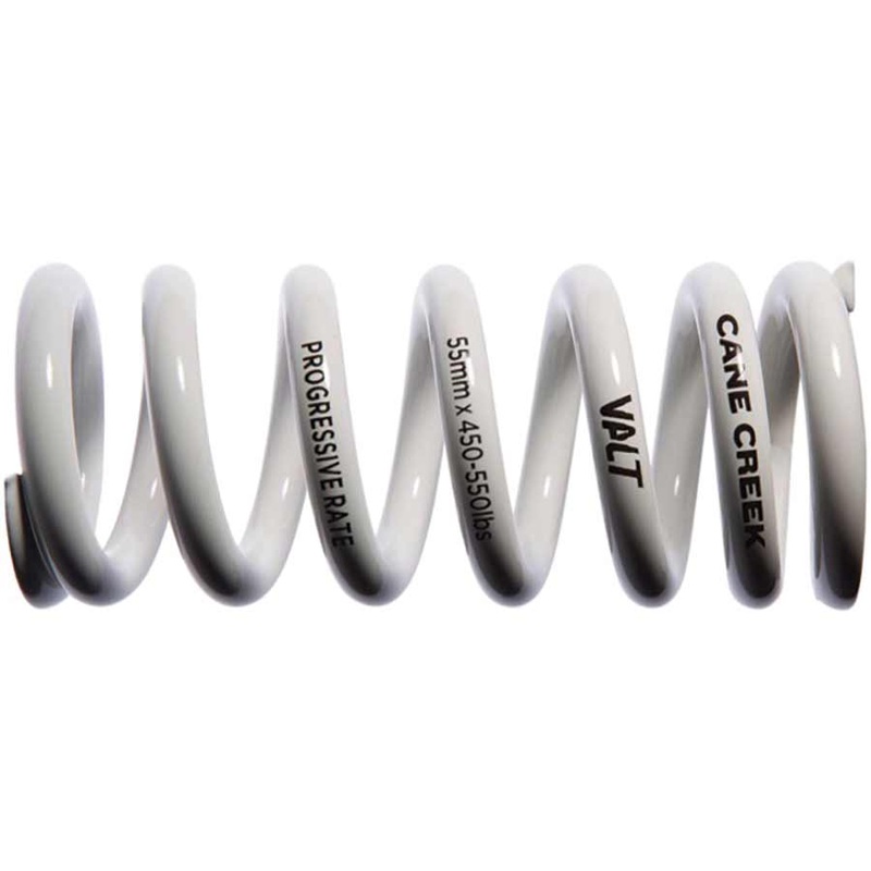 Cane Creek Progressive Rate VALT Lightweight Rear Shock Spring – 55mm x 400-488lbs White
