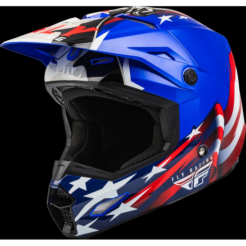 FLY RACING Youth Kinetic Patriot Helmet Red/White/Blue Yl