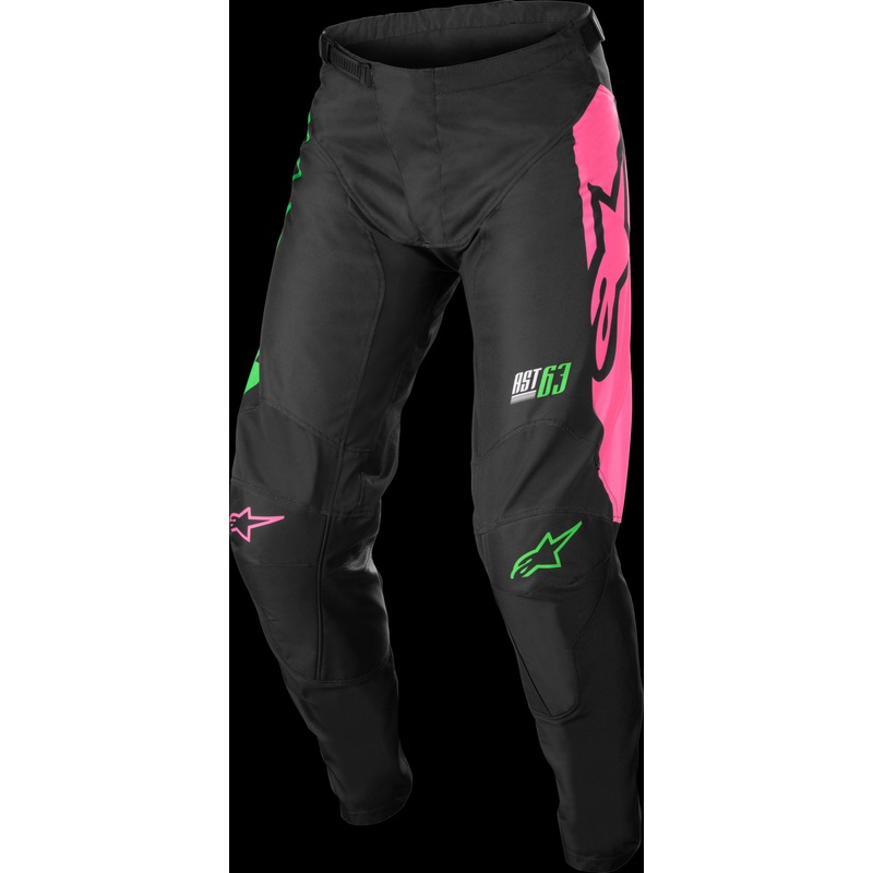 ALPINESTARS Youth Racer Pants Black/Neon Green/Fluorescent Pink 28