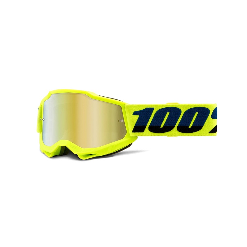 100% Accuri 2 Youth Goggles-Fluorescent Yellow-Mirror Gold Lens