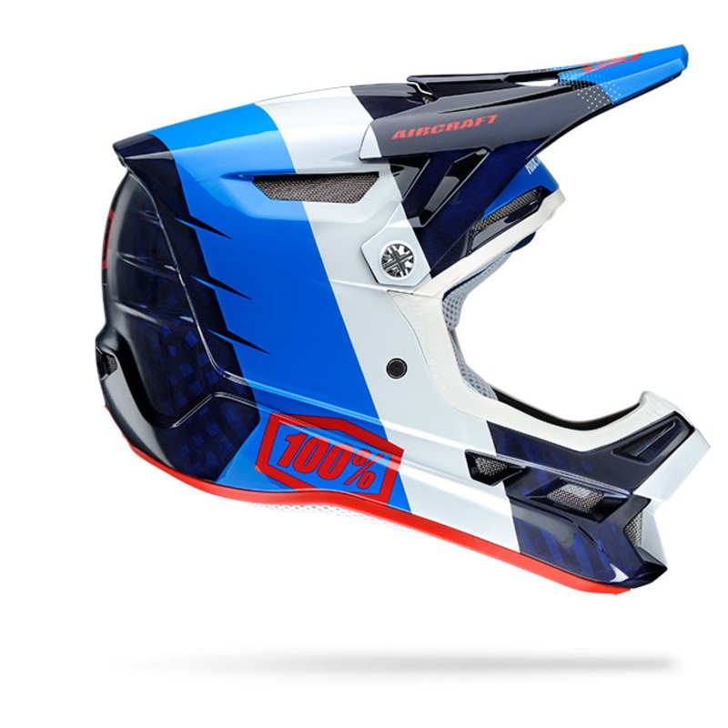 100% Aircraft Downhill Helmet – R8 Blue Carbon X-Small