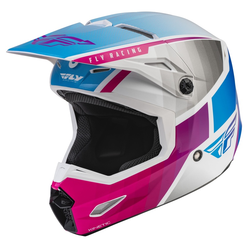 Fly Racing Kinetic Drift BMX Race Helmet-Pink/White/Blue Large