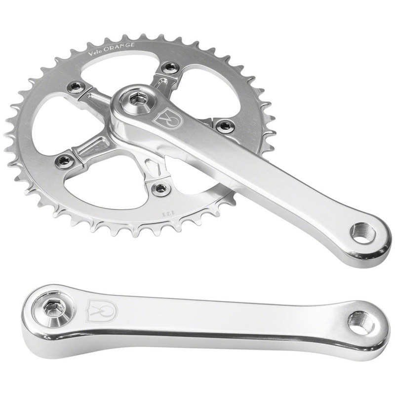 Velo Orange 1-Speed Crankset – 170mm 42t Square Taper JIS Spindle Interface Polished Aluminum
