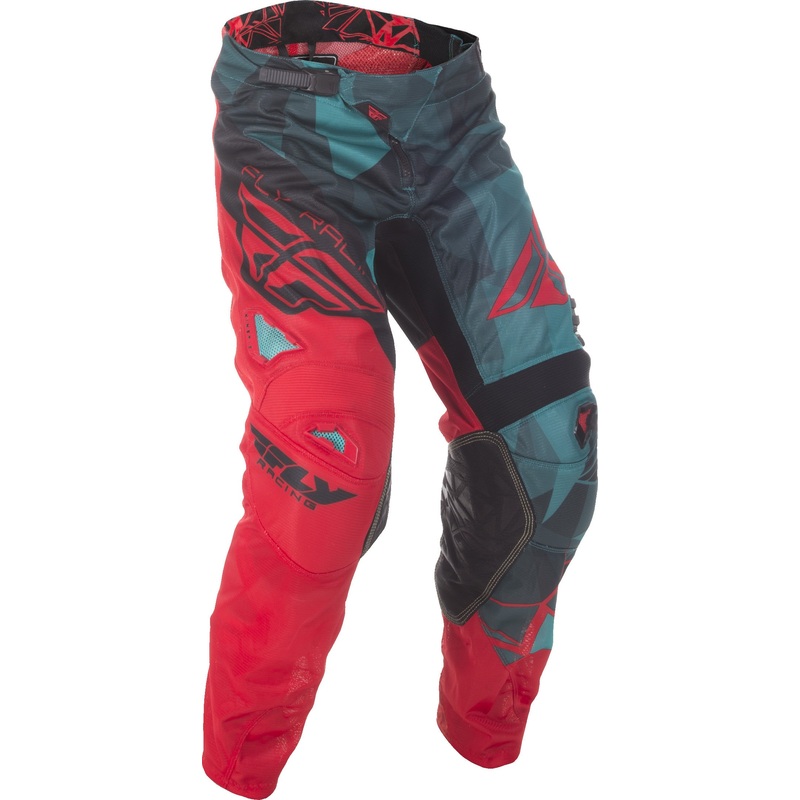 FLY RACING Kinetic Mesh Pants Teal/Red/Black Sz 26