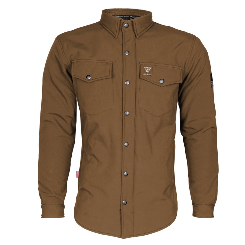Protective SoftShell Winter Jacket for Men – Light Brown Matte with Pads Light Brown Matte XXS