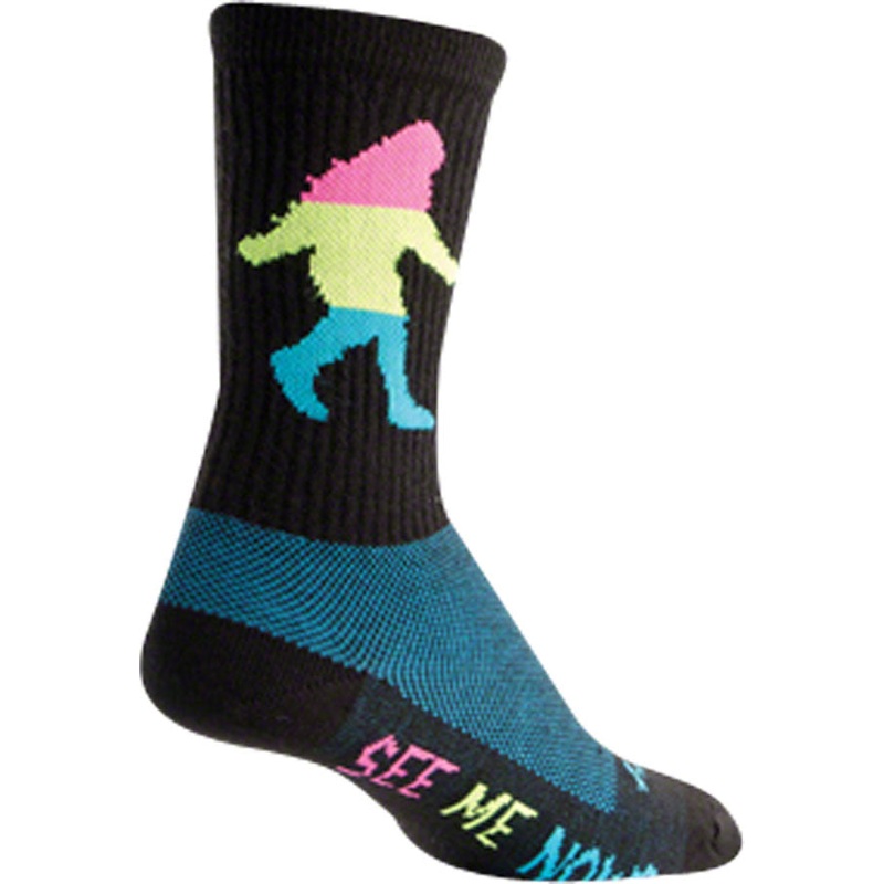 SockGuy Wool Neon Sasquatch Socks – 6 inch, Black, Small/Medium