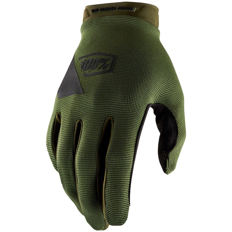 100% Ridecamp Gloves – Army Green/Black, Full Finger, Medium