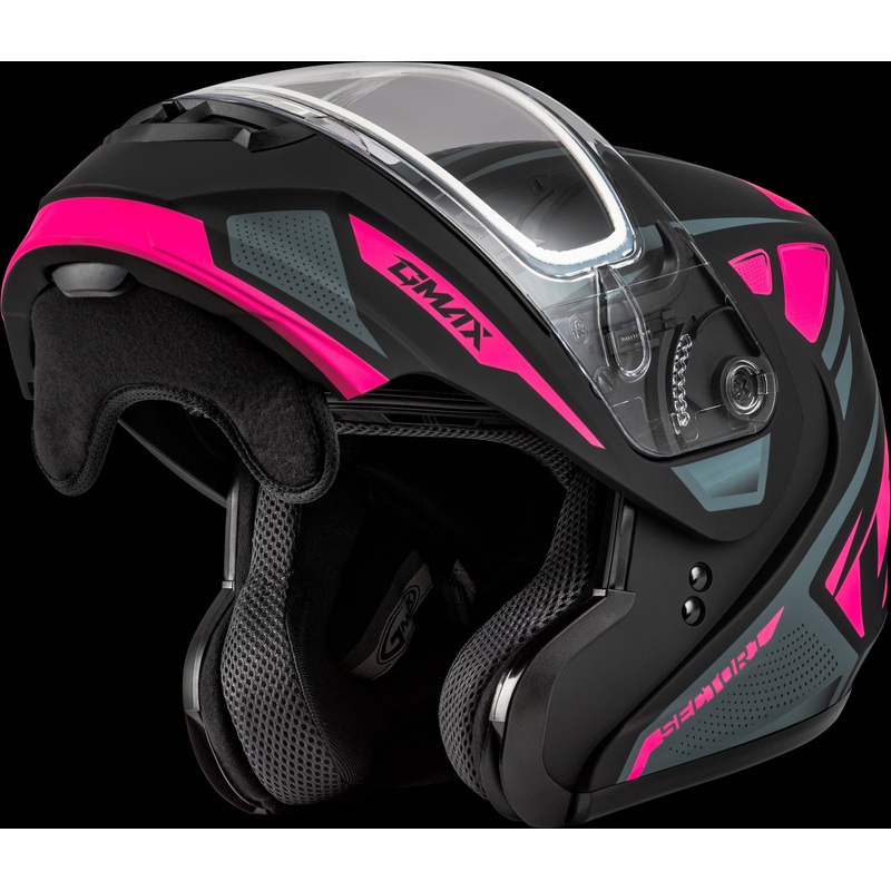 GMAX Md-04s Sector Snow Helmet Matte Black/Pink Lg