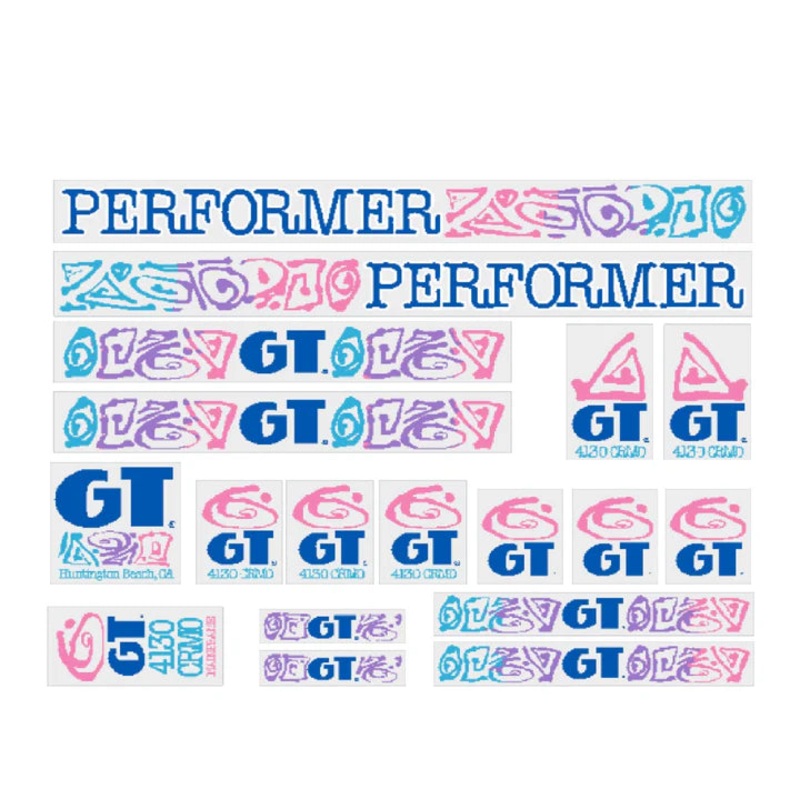 1989 GT Performer Decal Set Blue w/ Clear Background