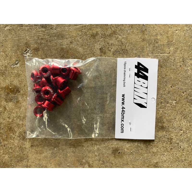 44BMX Alloy Chainring Bolts 15pc BLACK