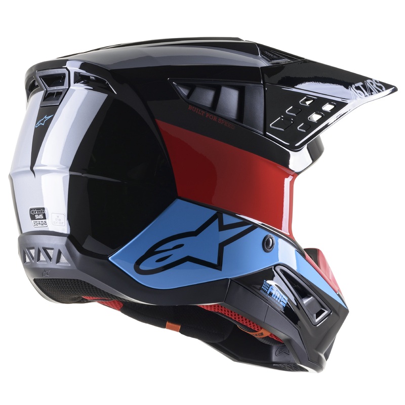 ALPINESTARS S-M5 Helmet Black/Red/Cyan X-Large