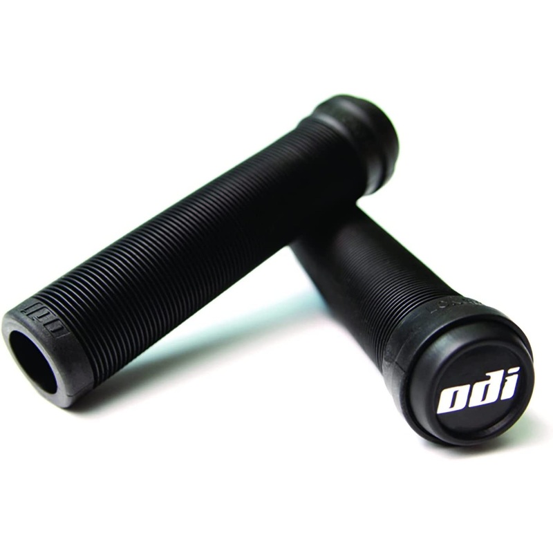 ODI LongNeck Grips Flangeless Rubber Handlebar grips BMX MTB Cruiser Hybrid- Live4bikes Black