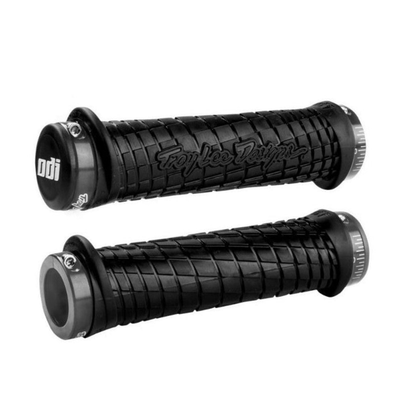 ODI Troy Lee Designs Lock-On BMX Grips – Black w/ Gray clamps – USA Made