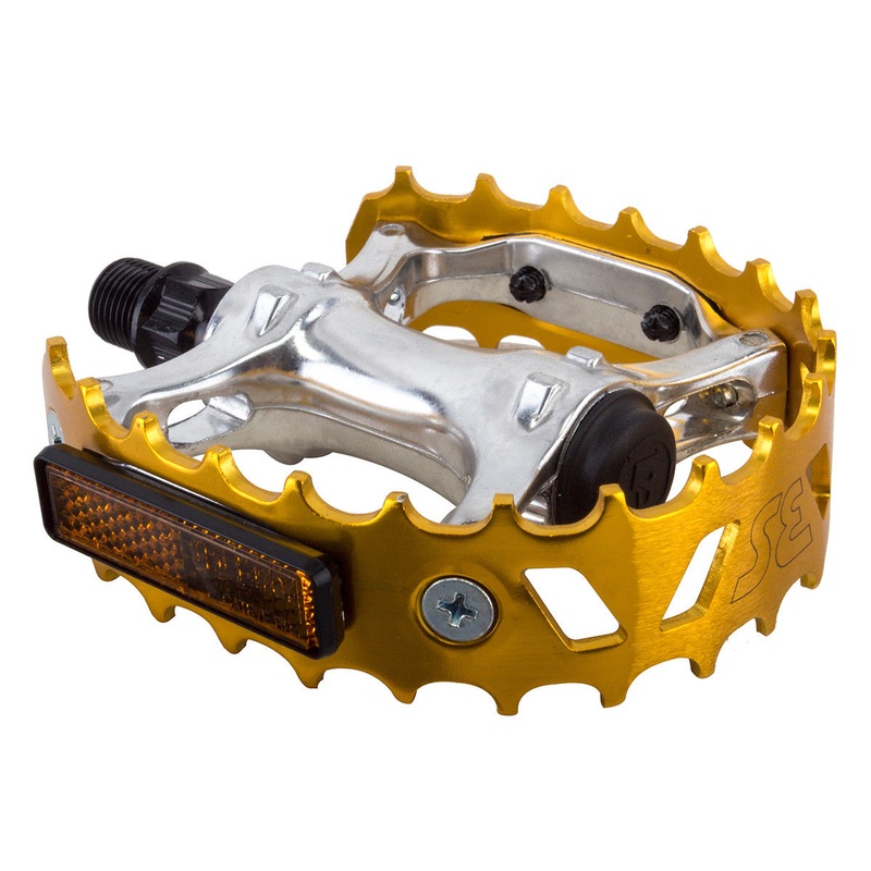 SE Racing Bear Trap Aluminum Cage Pedals – 9/16″ – Gold