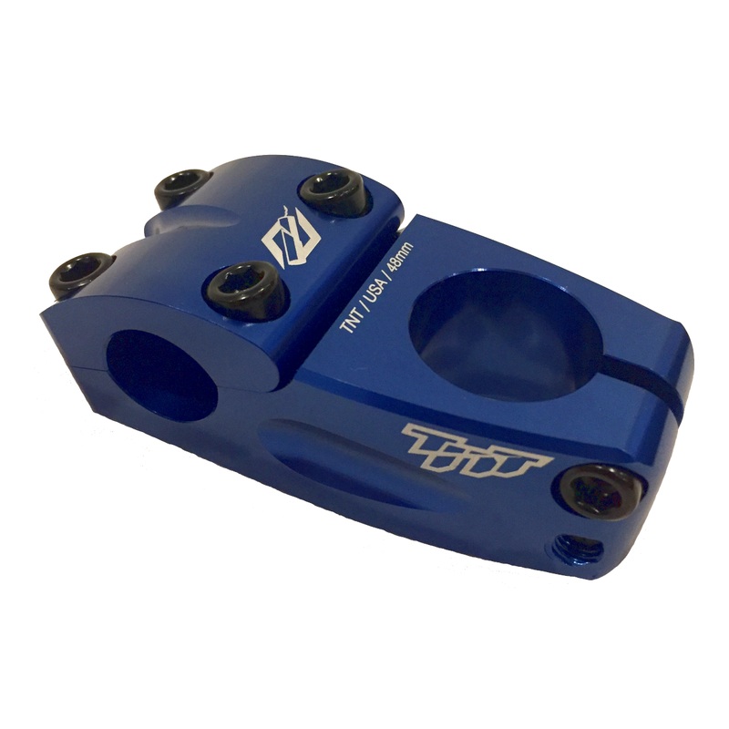 TNT Threadless BMX Race Stem – 53mm – Blue – USA Made