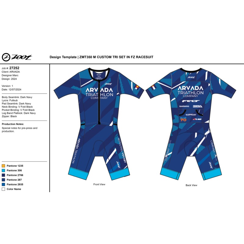 2025 Arvada Tri Team Membership With Kit (1 Year) Men’s XS