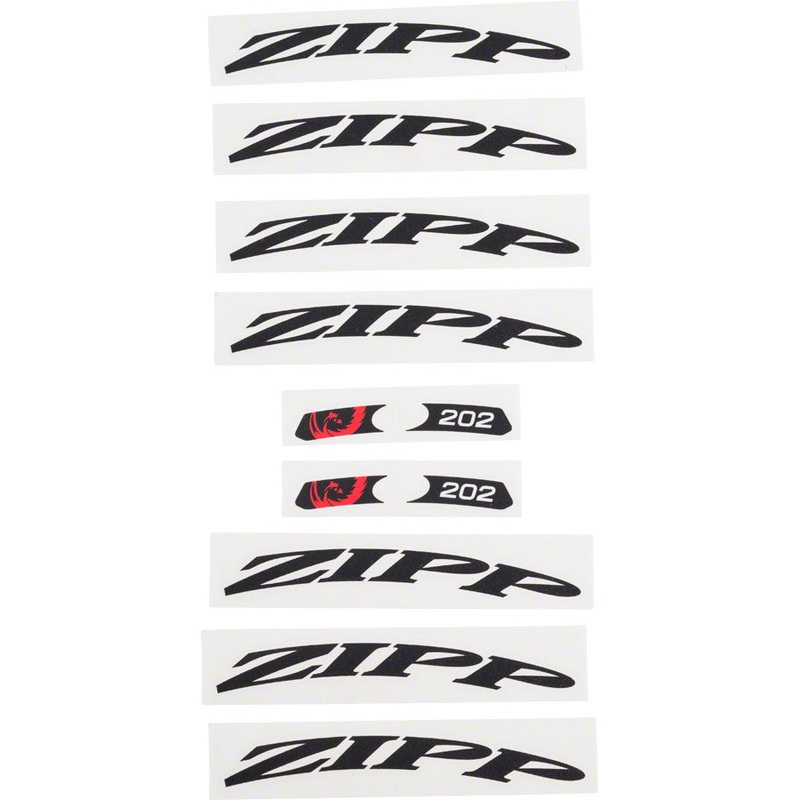 Zipp Decal Set – 202 Matte Black Logo, Complete for One Wheel