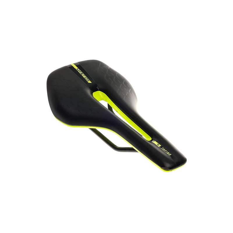 Syncros Tofino 1.0 Cut Out Saddle 132mm Cr-Mo Rails Black/Green