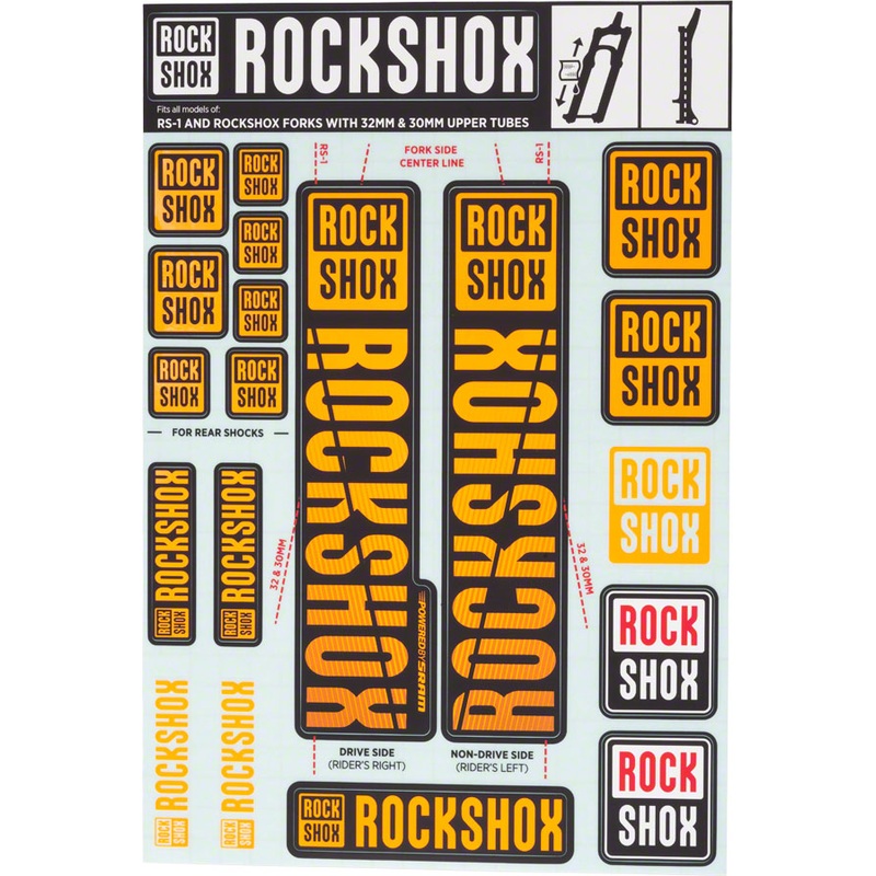 RockShox Fork Decal Kit – 30/32mm/RS1, Orange