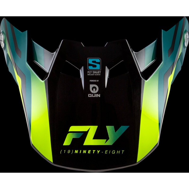 FLY RACING Formula S Carbon Byte Visor Black Carbon/Teal/Lime Yl/Sm