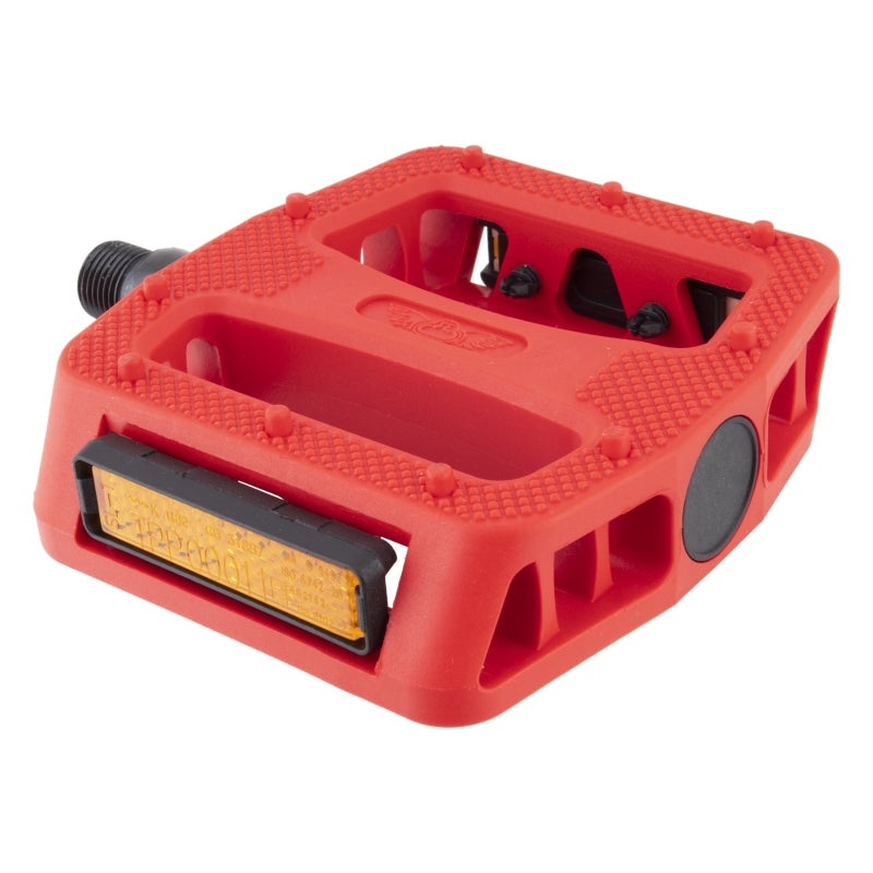 SE Bikes 12 O’Clock PC BMX Platform Pedals –  9/16″ – Red