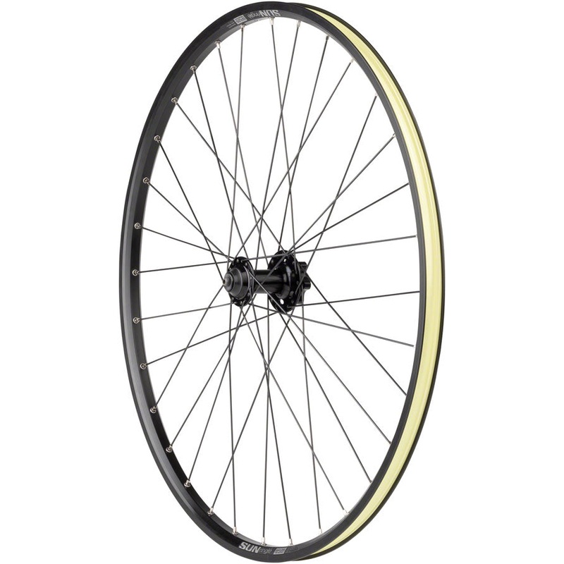 Quality Wheels Value Double Wall Series Disc Front Wheel – 27.5″, QR x 100mm, 6-Bolt/Rim, Black
