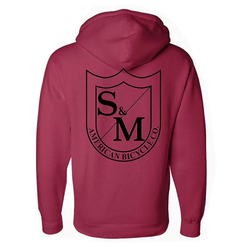 S&M Two Shield Heavy Pullover Hoodie – Red Medium