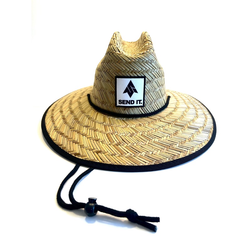 Straw Hat One Size White Patch Unisex