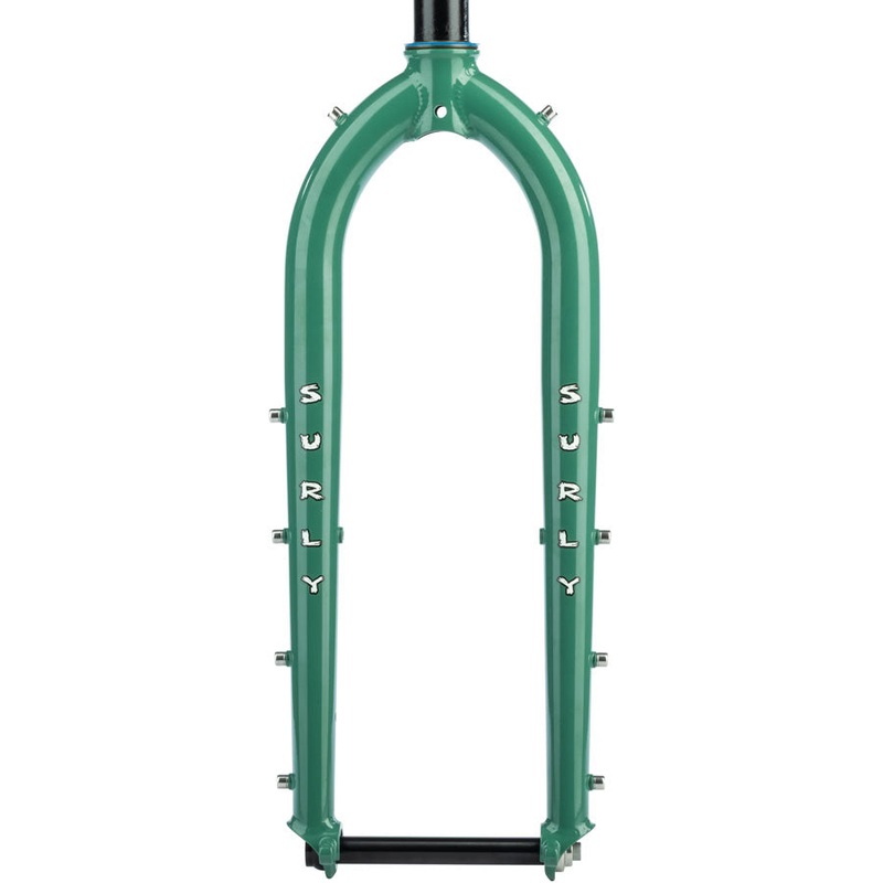 Surly Dinner Fork Assembly – 420mm 27.5″ 110x15mm Thru-Axle 1-1/8″ Straight Steerer Steel Illegal Smile Green