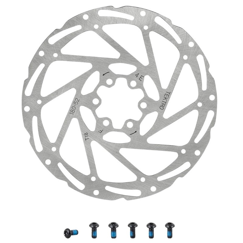 Tektro TR-52 6-Bolt Disc Brake Rotor 180mm with Mounting Bolts