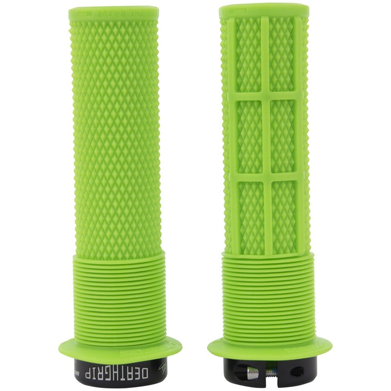 DMR DeathGrip Flanged Grips – Thin, Lock-On, Sick Green