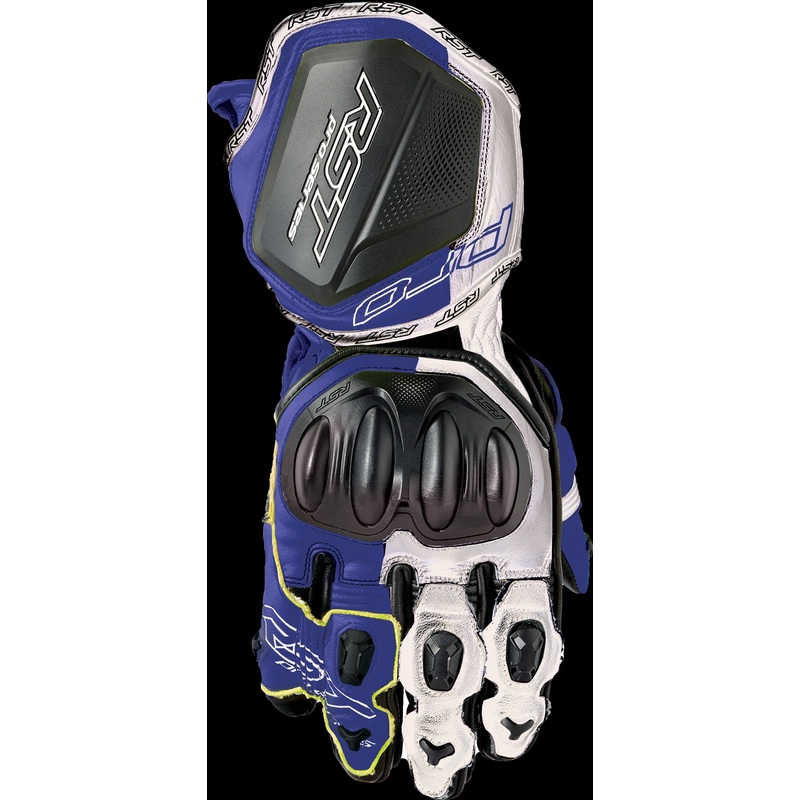 RST Pro Series Gp D3o Gloves White/Blue Leather Xl Black/Blue X-Large