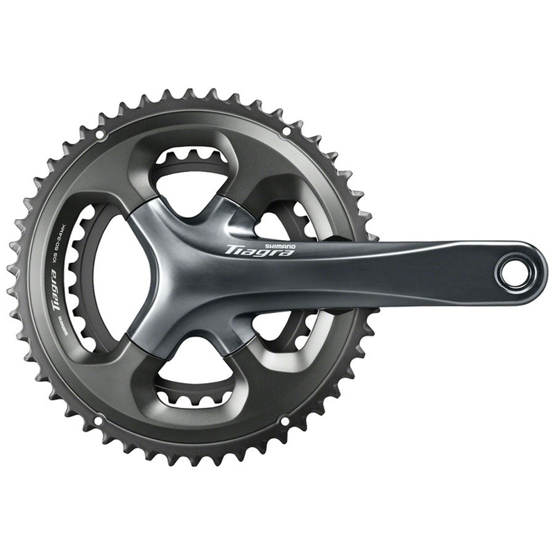 Shimano Tiagra FC-4700 Crankset – 170mm, 10-Speed, 48/34t, 110 Asymmetric BCD, Hollowtech II Spindle Interface, Gray