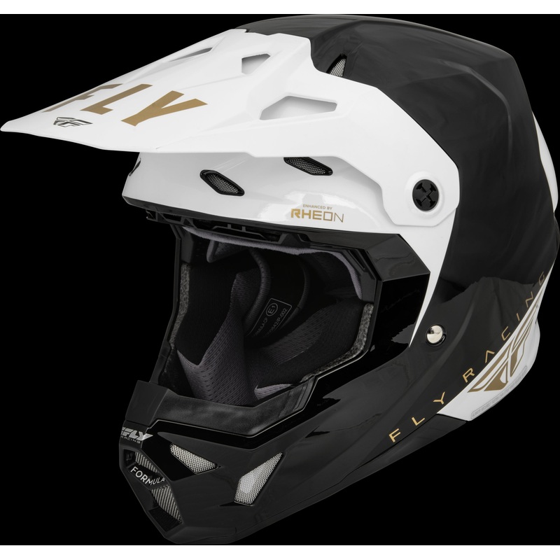 FLY RACING Formula Cp Slant Helmet Black/White/Gold Xs