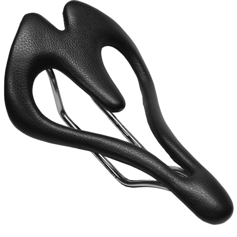 New! Infinity Elite E2 Black Leather 7x7mm Stainless Rails Comfort Bike Saddle