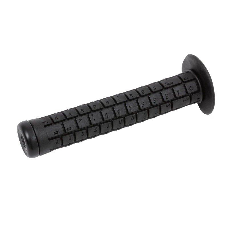 Odysssey BMX Aaron Ross “Keyboard V1” Grips w/ Bar Ends – Flanged – Black
