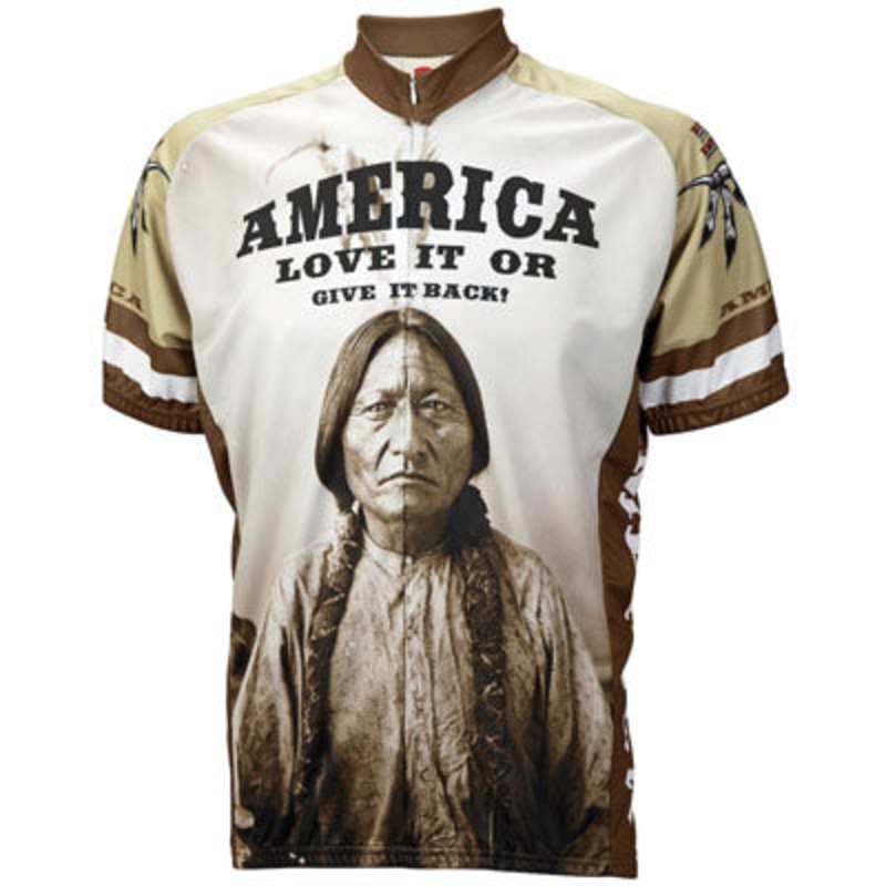 Wrldjry America Love It Or Give It Back 2X Mens America Love It Or Give It Back Jersey World Jerseys Apparel XXL White/Brown