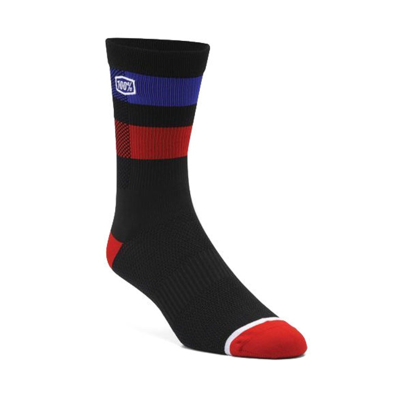 100% Flow Socks-Black Large/X-Large