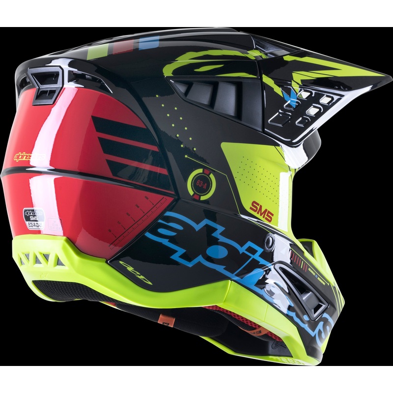 ALPINESTARS S-M5 Helmet Black/Cyan/Fluorescent Yellow X-Small