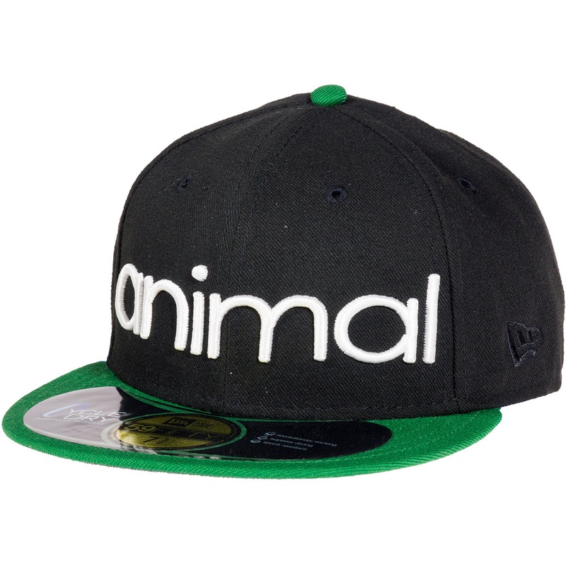 Animal Snapback Hat-Black/White/Green-7 3/4″