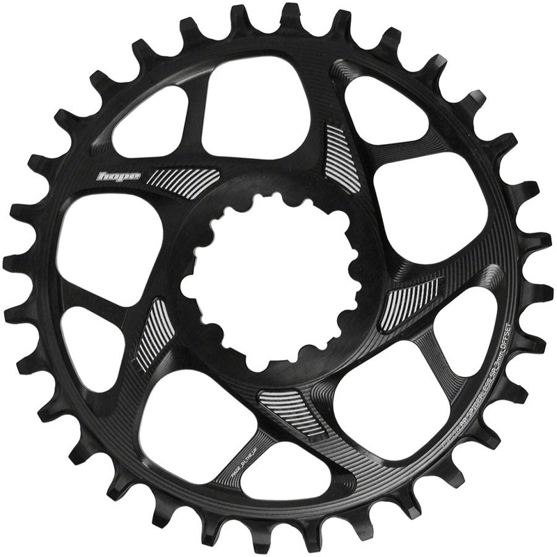 Hope Spiderless Retainer Chainring – 30t SRAM Direct Mount 3mm Offset R22 BLK