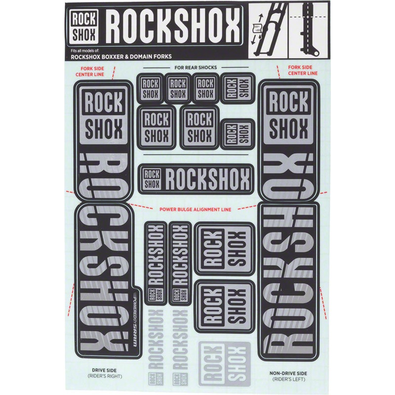 RockShox Fork Decal Kit – 35mm Dual Crown, Gray