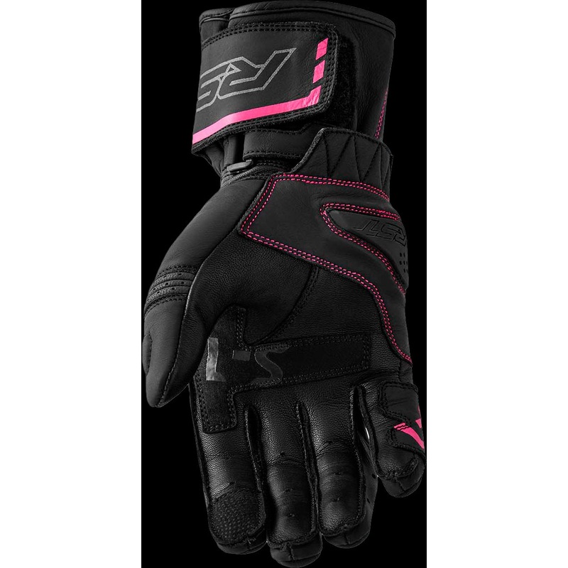 RST S1 D3o Ladies Glove Black/Pink Leather Sm Black/Pink Small